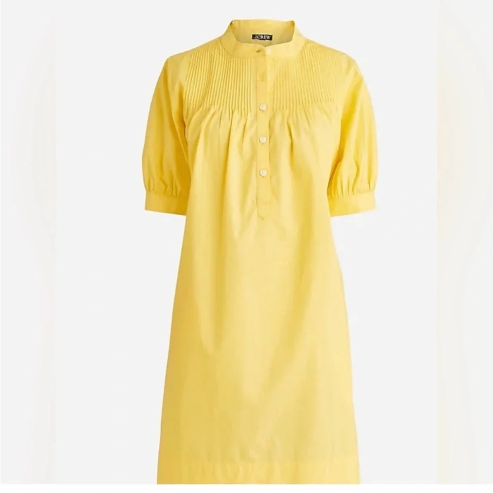 J. Crew Short-sleeve mini shirtdress in cotton poplin yellow BP881 Size S